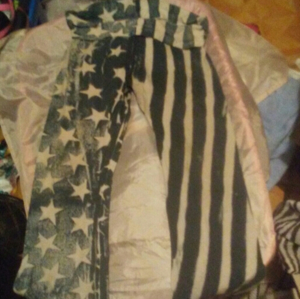 Stars an strips bell bottom pants